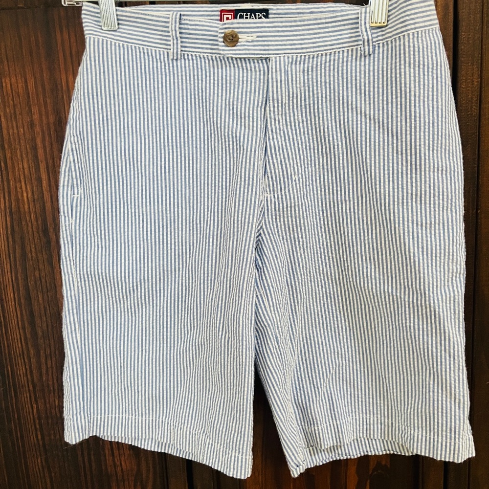 Chaps Blue Striped boy's Shorts‎ Searsucker size 14